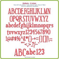 Euforia 15, 25, 50, and 75mm BX Font  Bundle - Download Only