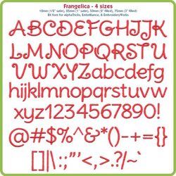 Frangelica 12, 25, 50, and 75mm BX Font  Bundle - Download Only