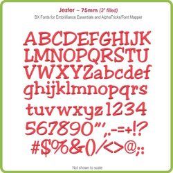 Jester 75mm BX Font - Download Only