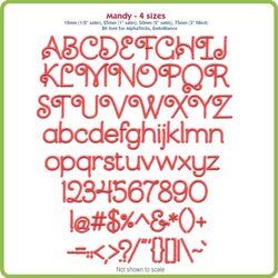 Mandy 15, 25, 50, and 75mm BX Font  Bundle - Download Only