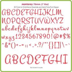 Monterey 75mm BX Fonts for Embrilliance Essentials and AlphaTricks - Download Only