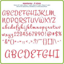 Monterey 12,25,50 and 75mm BX Font Bundle for Embrilliance Essentials and AlphaTricks - Download Only