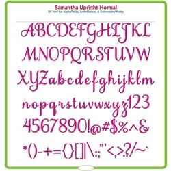 Samantha Upright 15, 25, 50 and 75mm BX Font Bundle - Download Only