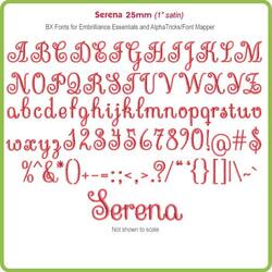 Serena 25mm BX font for Embrilliance Essentials and AlphaTricks - Download Only