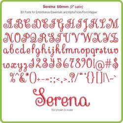 Serena 50mm BX font for Embrilliance Essentials and AlphaTricks - Download Only