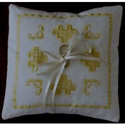 Hardanger Ring Bear Wedding Pillow - Download only
