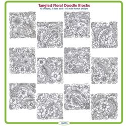 Tangled Floral Doodle Block by Lindee Goodall Download