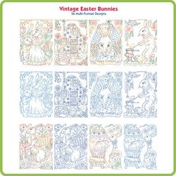 Vintage Easter Bunny Embroidery Designs