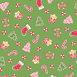 Green Christmas Cookies - Kimberbell Christmas Fat Quarter