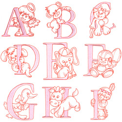 Nursery Alphabet (26 designs) by Outback Embroidery - Download
