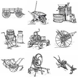 Vintage Farm machinery (12 designs) by Outback Embroidery - Download