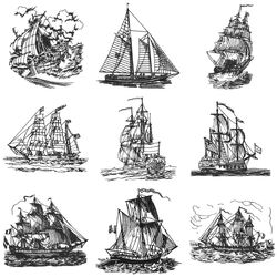 Ships of the Line (12 designs) by Outback Embroidery - Download