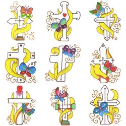Crosses & Butterflies (10 designs) by Outback Embroidery - Download