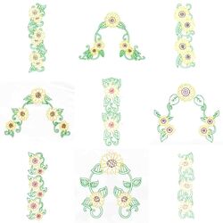 Lace Sunflowers Borders & Corners (20 designs) by Outback Embroidery - Download