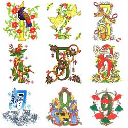 12 Days of Xmas (12 designs) by Outback Embroidery - Download