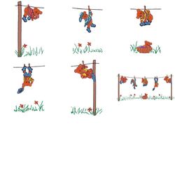 Washing line Teddies (5 designs) by Outback Embroidery - Download