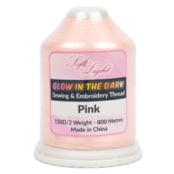 Glow in the Dark - Pink 800m Softlight Sewing and Embroidery Thread