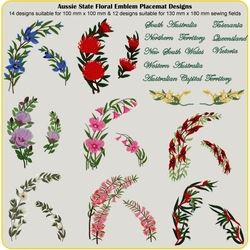 Aussie State Floral Emblem Placemat Designs by Dawn Johnson Download