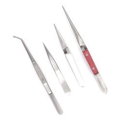 4 PC Tweezer Set - Stainless Steel