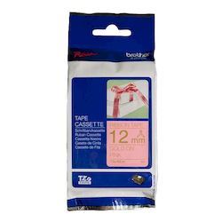 Brother P-Touch TZe 12mm Tape 4m - Gold on Pink Ribbon