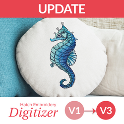 Hatch Embroidery Digitizer Version 3 Update from Version 1 by Wilcom