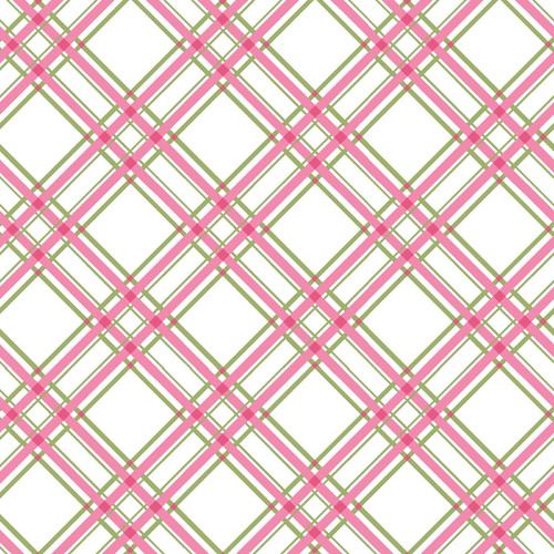 Pink/Green Diagonal Plaid - Kimberbell Basics Fat Quarter