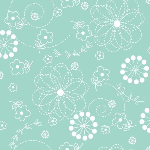 Teal Doodles - Kimberbell Basics Fat Quarter