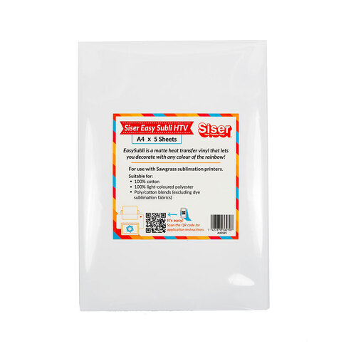 Siser Easy Subli HTV - A4 pack of 5