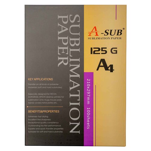 A-Sub Dye Sublimation Paper - A4 (21x29cm) - 100 Sheets