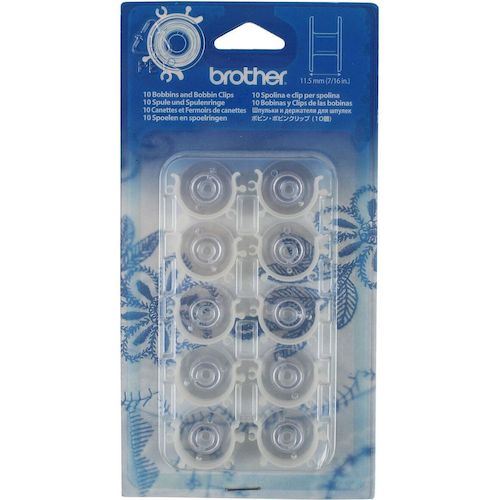 Empty A Style Bobbins with Bobbin Clips - Set of 10