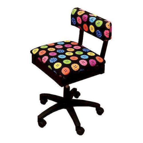 Horn Gaslift Chair- Black with Buttons