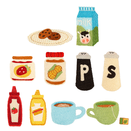 Better Together: Pantry Pairs Embroidery Designs by Echidna