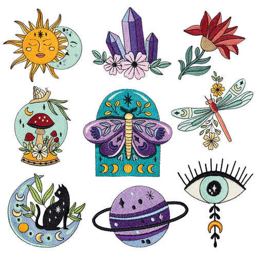 Celestial Charms Embroidery Designs by Echidna