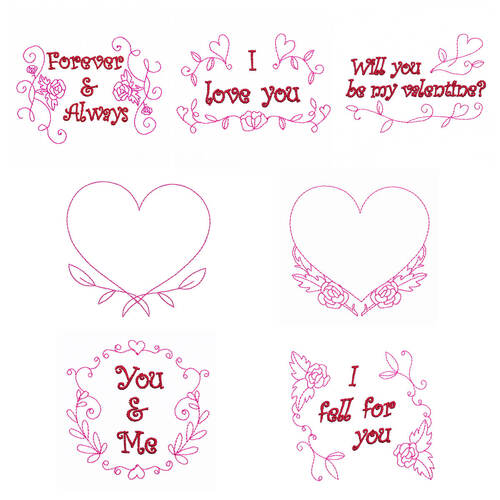 My Valentine Embroidery Designs