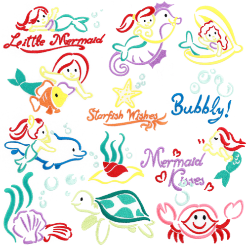 Outline Mermaids by Echidna Designs Download