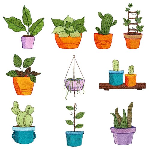 Potting Around Embroidery Designs