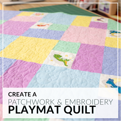 Beginner Patchwork & Embroidery Playmat Quilt