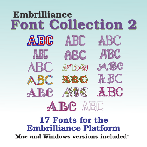 Embrilliance Fonts 2 (Add On To Embrilliance Software)