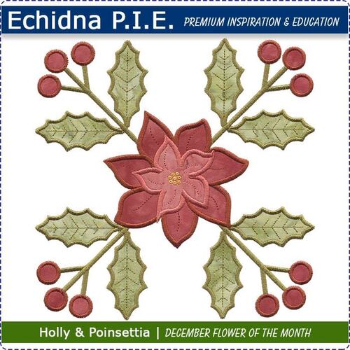 Echidna P.I.E. Holly & Poinsettia December Birth Month Flower