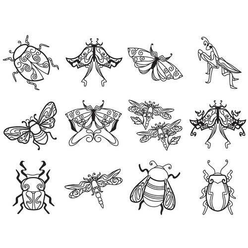 Art Nouveau Insects SVG by Echidna Designs Download