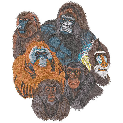 Ape Group by The Deer's Embroidery Legacy - Download