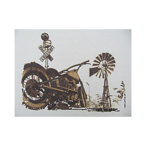 Classic Motorcycle Scene by The Deer's Embroidery Legacy - Download