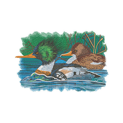 Merganser Ducks by The Deer's Embroidery Legacy - Download