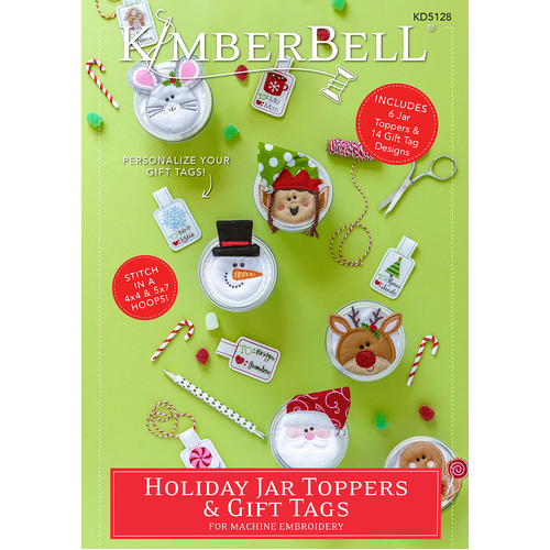 Holiday Jar Toppers & Gift Tags Machine Embroidery Project