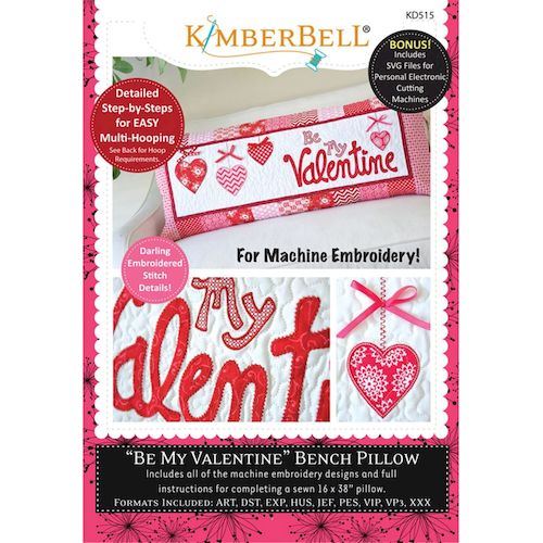 Be My Valentine Pillow Embroidery Designs CD