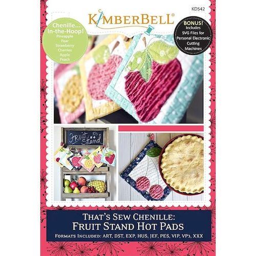 That's Sew Chenille: Fruit Stand Hot Pads Machine Embroidery Project CD