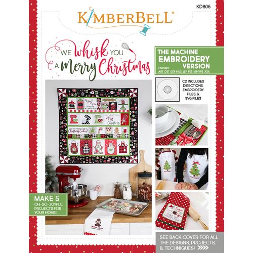 We Whisk You a Merry Christmas Machine Embroidery Project Book + CD