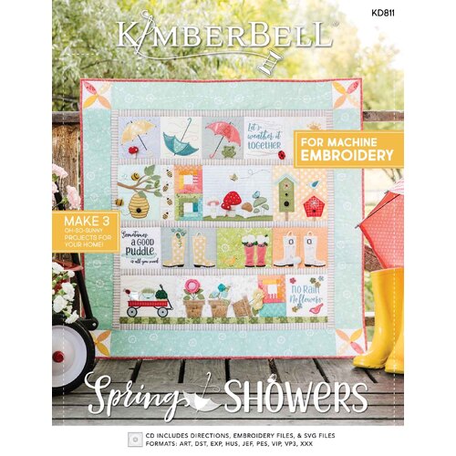 Spring Showers Quilt Machine Embroidery Project Book + CD