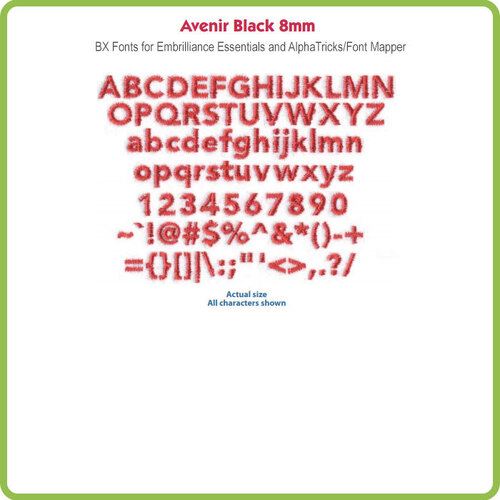 Avenir Black 8mm BX File - Download Only