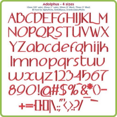 Adolphus BX Fonts - Various Sizes - Download Only
